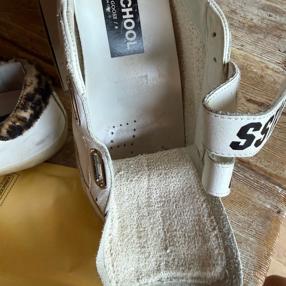 Golden Goose White Leather Old School Sneakers leopard size 39 - Picture 8 of 16